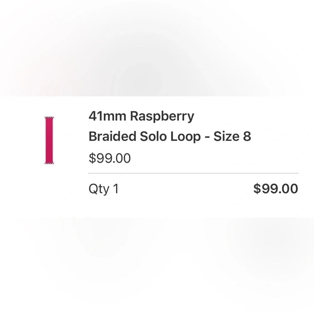 41mm Rasberry Braided Solo Loop - Size 8